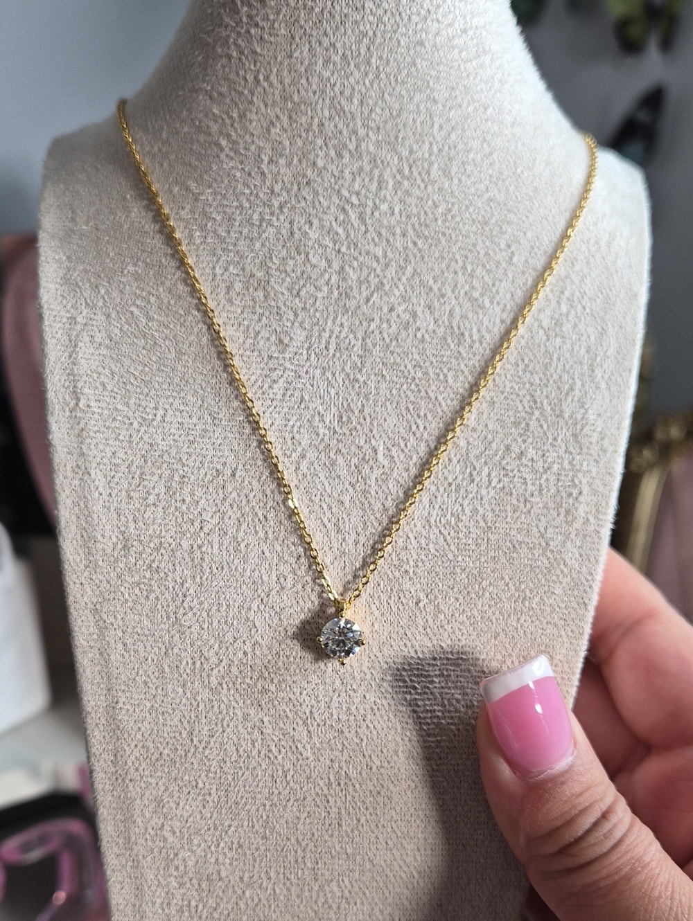 925 Moissanite Pendant Necklace 1ct